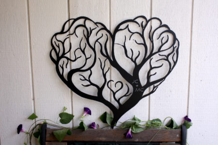 Tree of Love Metal Wall Art Sign