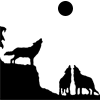3 Wolves with Moon